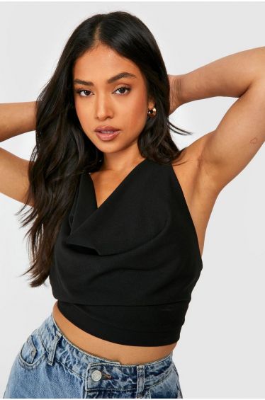 Black Soft Rib Cami Crop Top