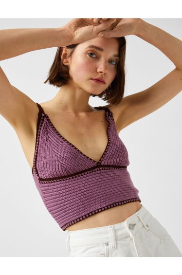 Cowl Neck Chainmail Crop Top