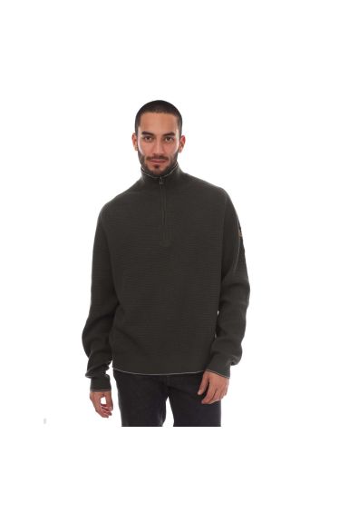Men's Belstaff Pima Cotton Cole Quarter Zip Jumper in Green