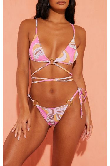 3 Pack Floral Triangle Bikini Set & Sarong