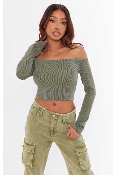 Basic Rib Square Neck Crop Top