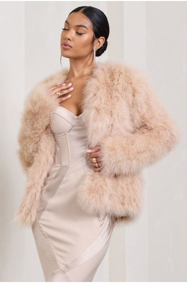 Oversized Faux Fur Detail Coat