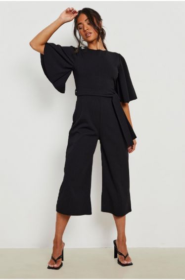 Black Cut Out Corset Zip Short Sleeve Jumpsuit