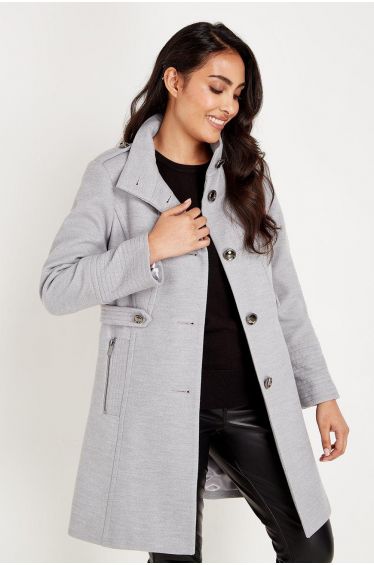 wallis berry faux fur collar quilted coat