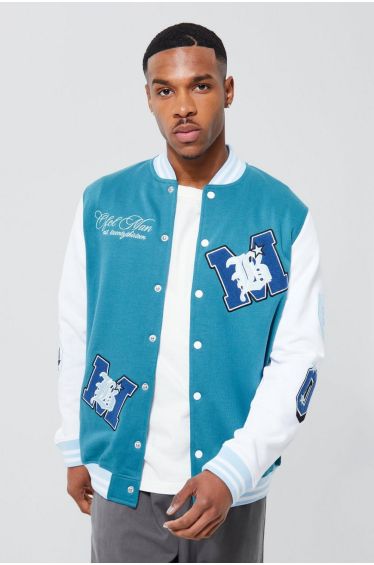 Ofcl Multi Spliced Varsity Jacket