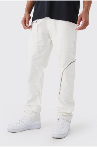 Tall Twill Belt Front Cargo Joggers With Tab