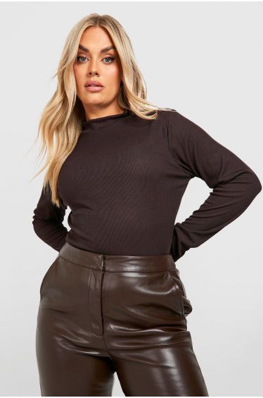 Espresso Seamless Long Sleeve Cropped Gym Top