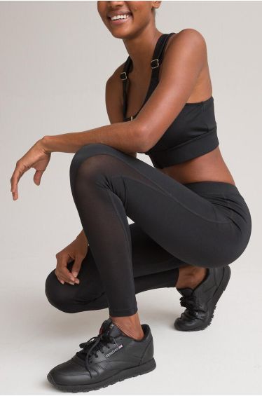 Cropped Sports Leggings with High Waist